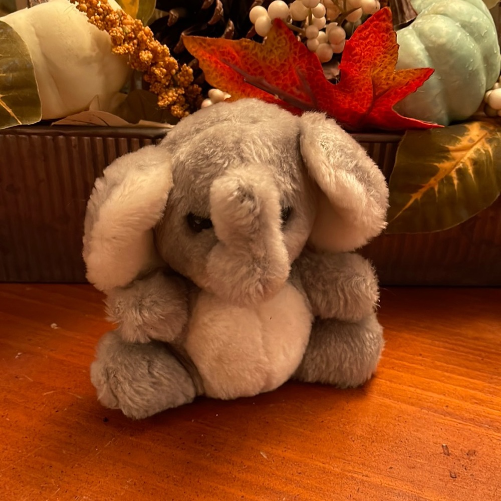 Vintage R Dakin Co Plush Stuffed Elephant